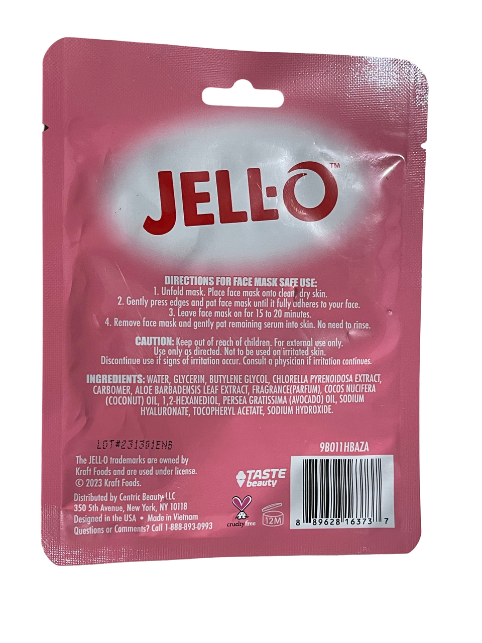 UNIQUE GIFT, For JELLO Lovers, Watermelon Scented Face Mask Sheet