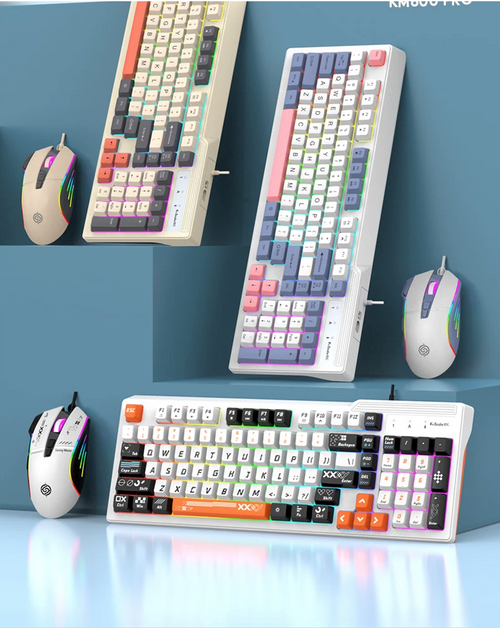 ​K-Snake KM800 Pro Wired Gaming Backlit Color Computer Keyboard+Mouse Set pd 17z