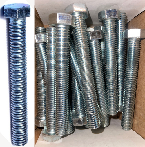 25pcs 1/2-13 x 4" Hex Tap Bolts - Steel Zinc - Made by Nova Fasteners pd 17z