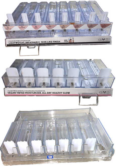3-pk Compartment Pusher Trays for Retailers For H&B Items, Cosmetics+ MORE 17z