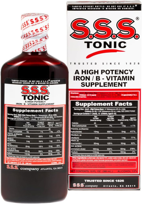 SSS Tonic High Potency Iron & B Vitamin Blood Support Liquid 10oz Exp 6/28 14z SSS Tonic High Potency Iron & B Vitamin Blood Support Liquid 10oz Exp 6/28 14z