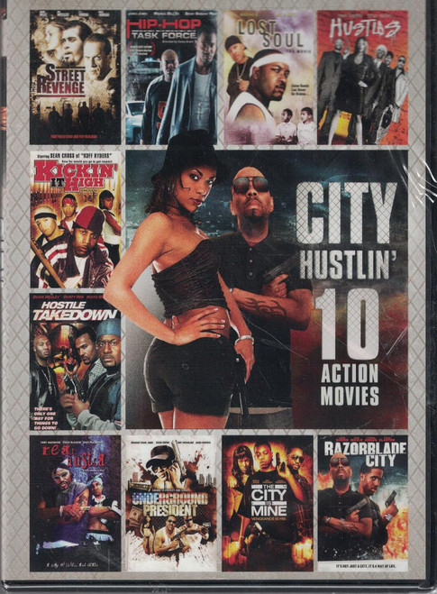 City Hustlin' 10 Action Movies/See List (DVD, 2013) 938 Minute Total Runtime 10z