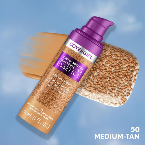 Covergirl Simply Ageless Skin Perfector Essence Foundation, 50 Med-Tan Sheer 10z