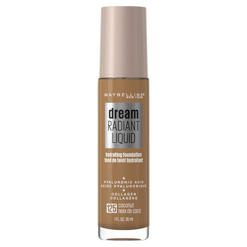 Maybelline Dream Radiant Liquid Foundation Makeup, 125 Coconut, 1 fl oz 11z