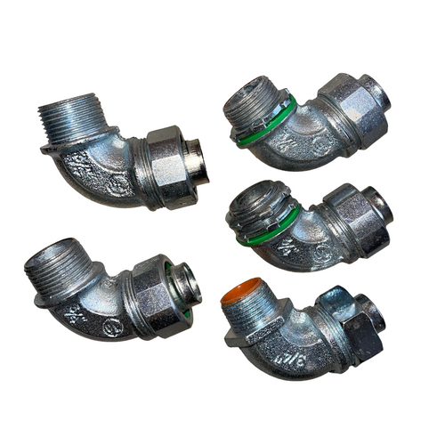 5-pk 3/4" Insulated Liquid-Tight 90-Degree Connector Zinc Electroplated pd 17z 5-pk 3/4" Insulated Liquid-Tight 90-Degree Connector Zinc Electroplated pd 17z