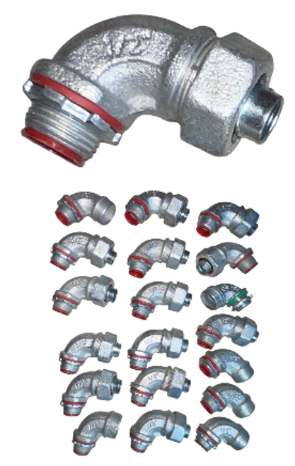 19-pk 1/2" Insulated Liquid-Tight 90-Degree Connector Zinc Electroplated pd 17z 19-pk 1/2" Insulated Liquid-Tight 90-Degree Connector Zinc Electroplated pd 17z