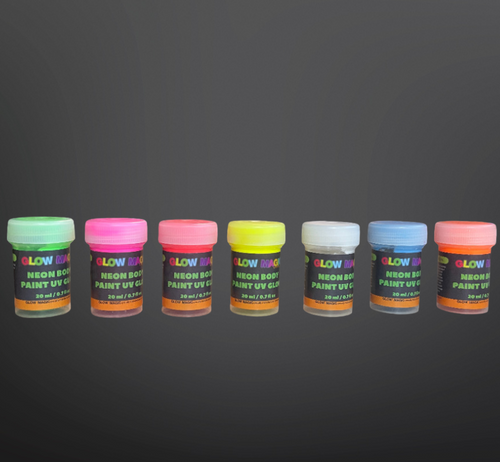 7-pk Halloween GLOW IN DARK UV BODY PAINT NEON - VIBRANT PROFESSIONAL COLORS 11z 7-pk Halloween GLOW IN DARK UV BODY PAINT NEON - VIBRANT PROFESSIONAL COLORS 11z