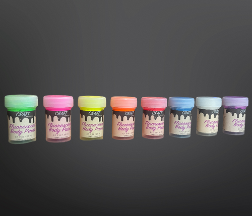 8-pk Halloween FLUORESCENT BODY PAINT SET - 8 VIBRANT PROFESSIONAL COLORS 11z 8-pk Halloween FLUORESCENT BODY PAINT SET - 8 VIBRANT PROFESSIONAL COLORS 11z