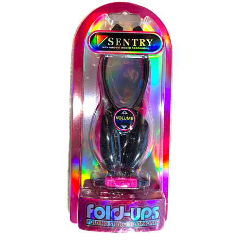 Sentry Advanced Audio Technology PINK Fold-Ups Folding Stereo Headphones 10z