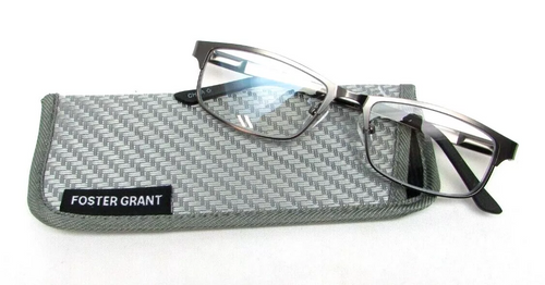 Foster Grant Samson GUN 1.25 Reading Glasses (BLM) e.Readers BLUE LIGHT+case 10z