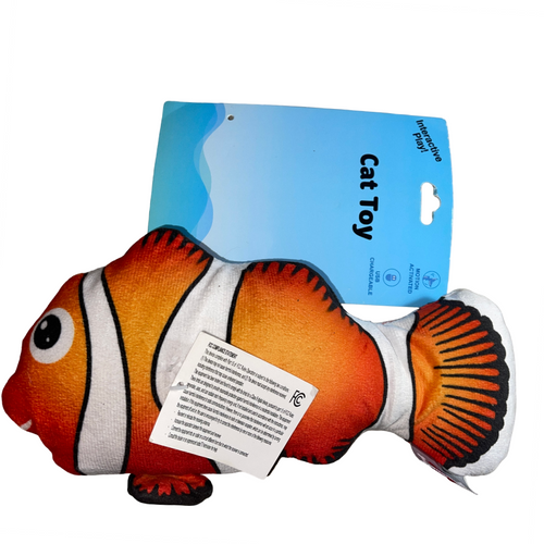 Big Lots Cat Toy/Interative Flip Flopping Fish/Motion Activated USB Recharge 10z