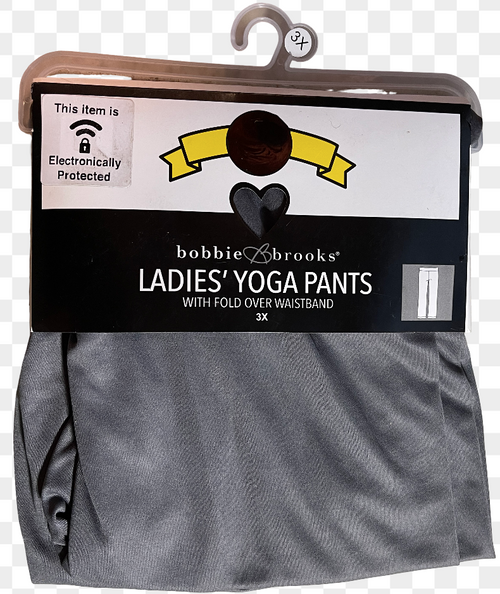 Bobbie Brooks Ladies Size 3X Yoga Pants FoldOver Waistband Heathered Gray 11z