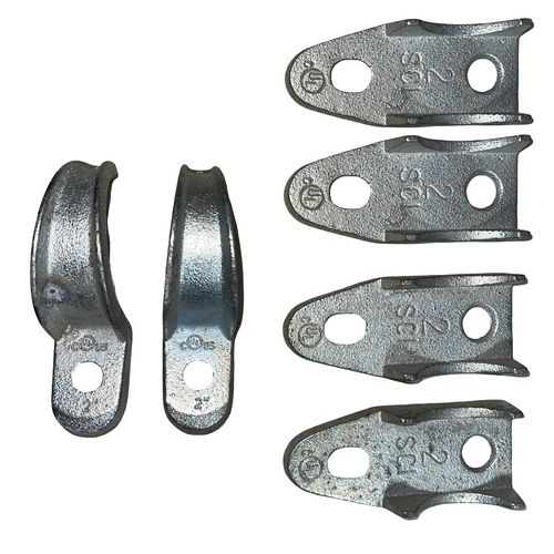 6pk SCI TWO 2" Malleable Strap Conduit Fitting/FOUR 2" Rigid Clamp Backs pd 17z