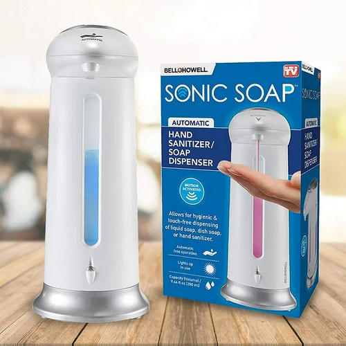 Bell+Howell Lighted Automatic Sonic Soap Hand Sanitizer Dispenser AsSeenOnTV 14z