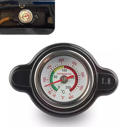 UNIVERSAL Fogfar 1 PC 1.8 Car High-Pressure Radiator Cap w/Temperature Gauge 11z