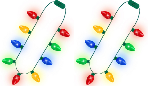 2pk Christmas Necklace, Light up Christmas Accessories w/9 FULL SIZE Bulbs 12zS