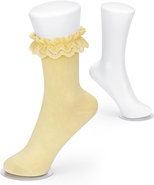 2pcs Commercial White Female Foot Sock Mannequin w/STRONG Magnetic Bases 13z