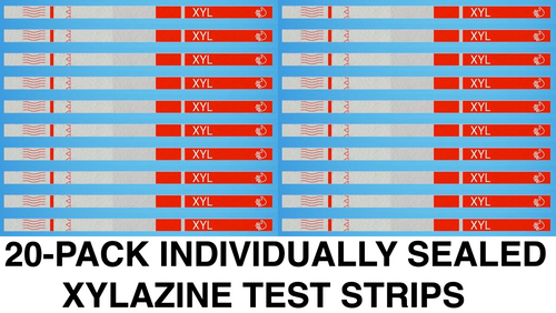 Tranq XYL Home Drug Testing Strips- 20 Pack w/Scoops- Powder/Liquid Exp 9/27 11z