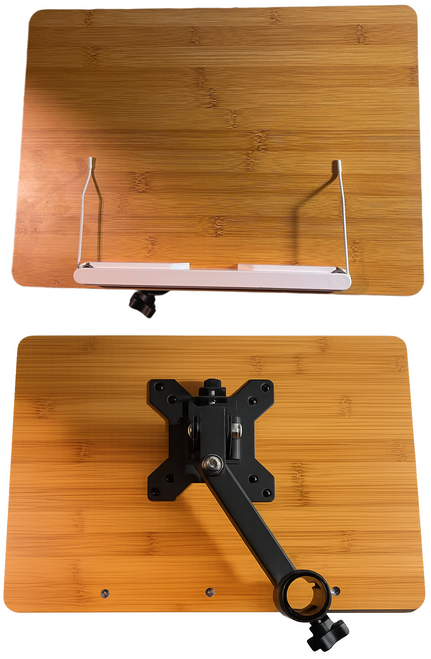 Adjustable LAPTOP or BOOK WOODEN Stand w/VESA ARM POLE Clamp Mount (NO POLE) 35z