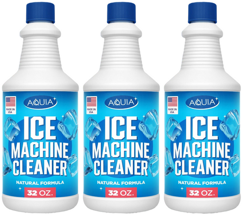 3pk Aquia Ice Machine 32oz EACH-Cleaner & Descaler Natural Liquid Formula 18z