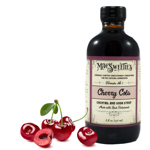 MacSweeties Cocktail Syrups & Bitters - 1 glass bottle Cherry Cola Syrup 8oz 18z