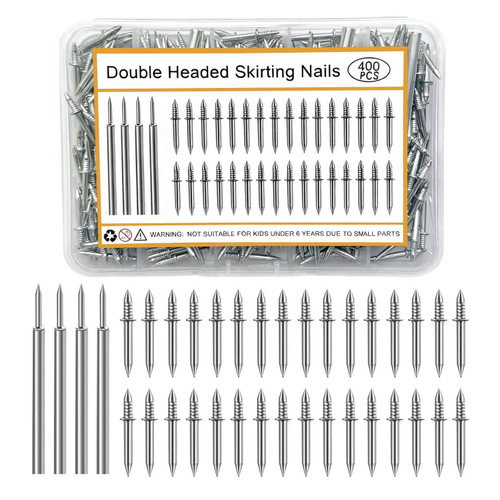 400Pcs Double Head Skirting Nails with 4 Tools for Baseboard Installation 15z