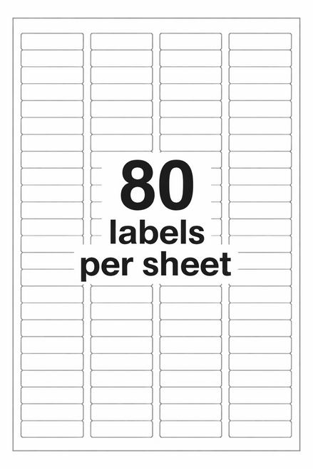 8000 Address Labels Laser Ink Jet 80UP 80 Labels/Sheet 1.75x0.5 100 Sheets 16z