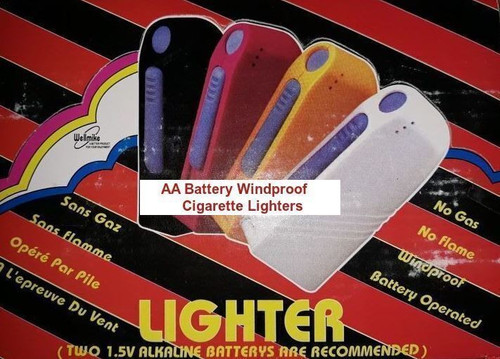 4pk AA Battery Cigarette Lighter Electric Windproof FLAMELESS Motorcycle GRN 12z