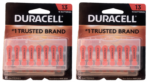 GIANT 32-PACK GENUINE  DURACELL Hearing Aid Batteries Size 13 (16-160) 11z