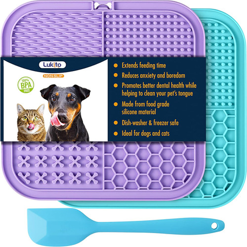 2-pk Lick Mats for Dogs & Cats with Suction Cups, Dog Lick Mat for Anxiety 13z