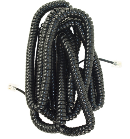 50ft Telephone Handset Receiver Cord Phone Curly Coil Cable 4P4C RJ22- Black 14z
