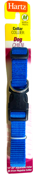 Hartz Blue Medium Size Adjustable Dog Collar-3/4" wide - 14"-20" (31-51cm) Neck