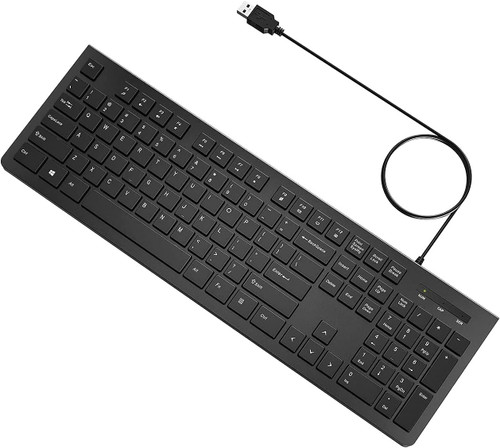 WATERPROOF Slim PC206 Wired Extended Keyboard XL 5ft Cable - 12 Hotkeys 20z