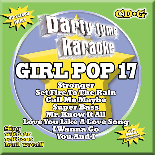 2012 Party Tyme Karaoke Girl Pop 17 CD+G inc Lady Gaga, Britney, Kelly songs 9z