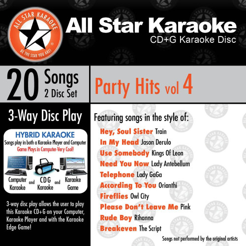 2009 All Star Karaoke - Party Hits Volume 4 - 20 Songs 2 Disc Set - ASK-109 13z