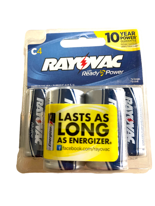4-Pack Rayovac READY-POWER High Drain C4 C Cell Alkaline Batteries/Exp 11/24 13z