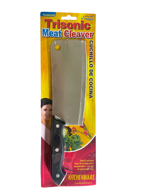 11" MEAT CLEAVER CHEF BUTCHER KNIFE Stainless Steel Chopper TriSonic Kitchen 13z