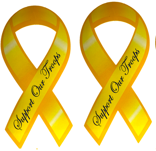 2-pk Support Our Troops Magnetic Yellow Ribbon Magnet for Car, Refrigerator /9z