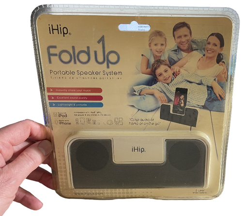 iHip Fold-Up Portable Speaker System Mobile Audio for ANY 3.5mm plug device /12z