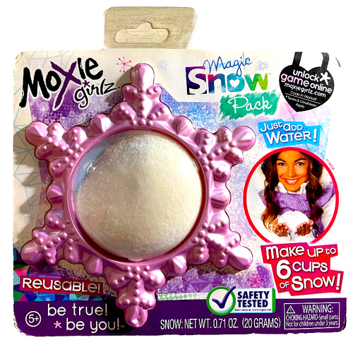 ​Moxie Girlz Magic Snow Pack, Just Add Water, Reusable Make 6 Cups of Snow 13z