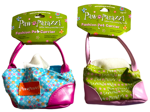 Set of 2 Pawaparazzi Fashion Pet Carrier, Blue Circles & Green Pawaparrazi 13z