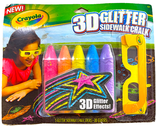 Crayola 3D Glitter Effects Sidewalk Chalk 5-Pack of Sticks with 3D Glasses 13z