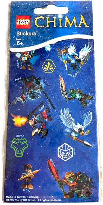 2013 BRAND-NEW SEALED VINTAGE Lego Chima 24 Stickers - 2 Rare Sticker Sheets 13z