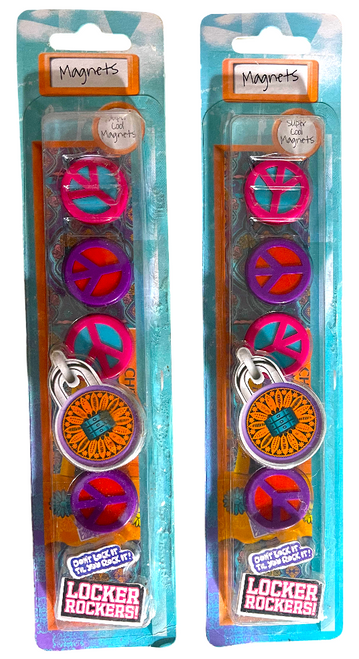 TWO 4-Packs of Locker Rockers! Peace Magnets- Refrigerators, Too - 12z