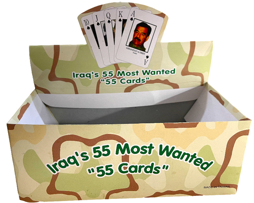 14pk Iraqi War Memorabilia Saddam Hussein Box (once held 12 Decks of Cards) 15z