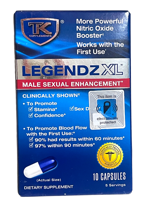 10 Capsules Legendz XL Male Sexual Enhancement Nitric Oxide Booster exp 1025 13z