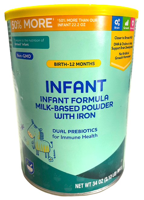34 oz Dual Prebiotics for Immune Health Infant Formula MilkBased Formula 525 23z