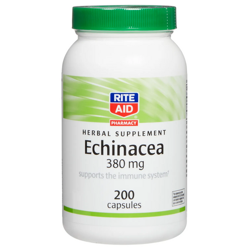 200 Capsules Rite Aid Echinacea 380mg Herbal Supplement - Immune System 9z