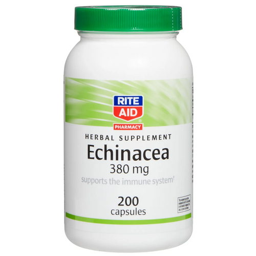 100 Capsules Rite Aid Echinacea 380mg Herbal Supplement - Immune System 9z