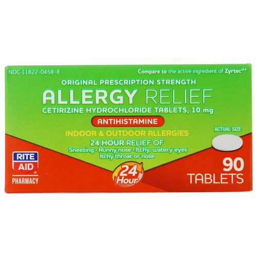90 Tablets All Day 24hrs Allergy Relief Citirizine Hydrochloride 10mg 9/24  9z
